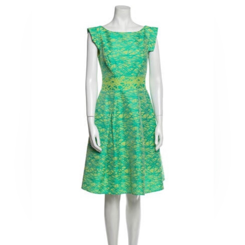 THEIA Printed Midi Dress
